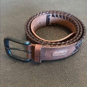 Columbia Men's Brown Leather Braided Belt size 44